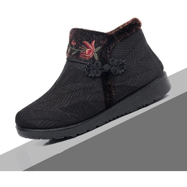 布製 スノーブーツ ショートブーツ レディース 歩きやすい 冬用 裏ボア