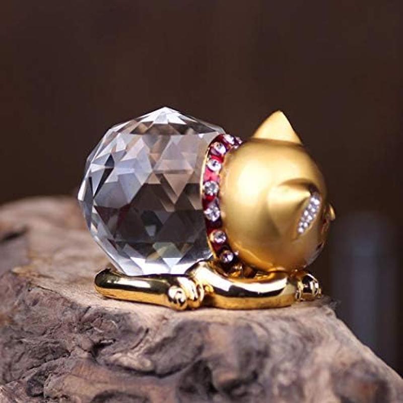 招き猫 置物 風水 水晶 クリスタル 猫 幸運 まねきねこ 財運 金運 ネコ