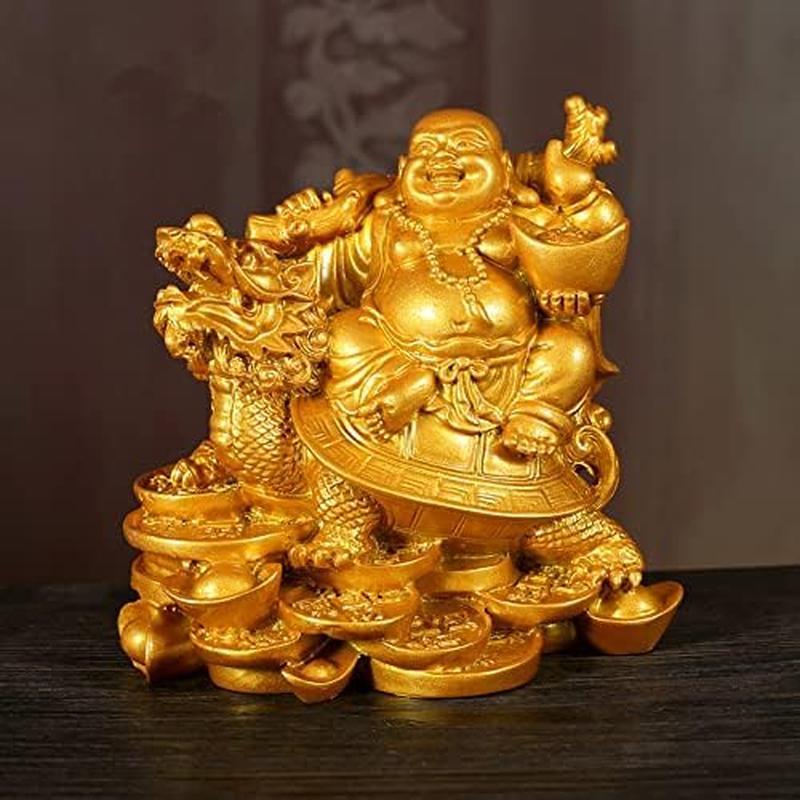 布袋様 置物 開運 七福神 布袋 仏像 龍亀に座っている布袋様 弥勒菩薩