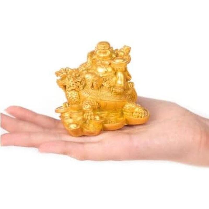 布袋様 置物 開運 七福神 布袋 仏像 龍亀に座っている布袋様 弥勒菩薩