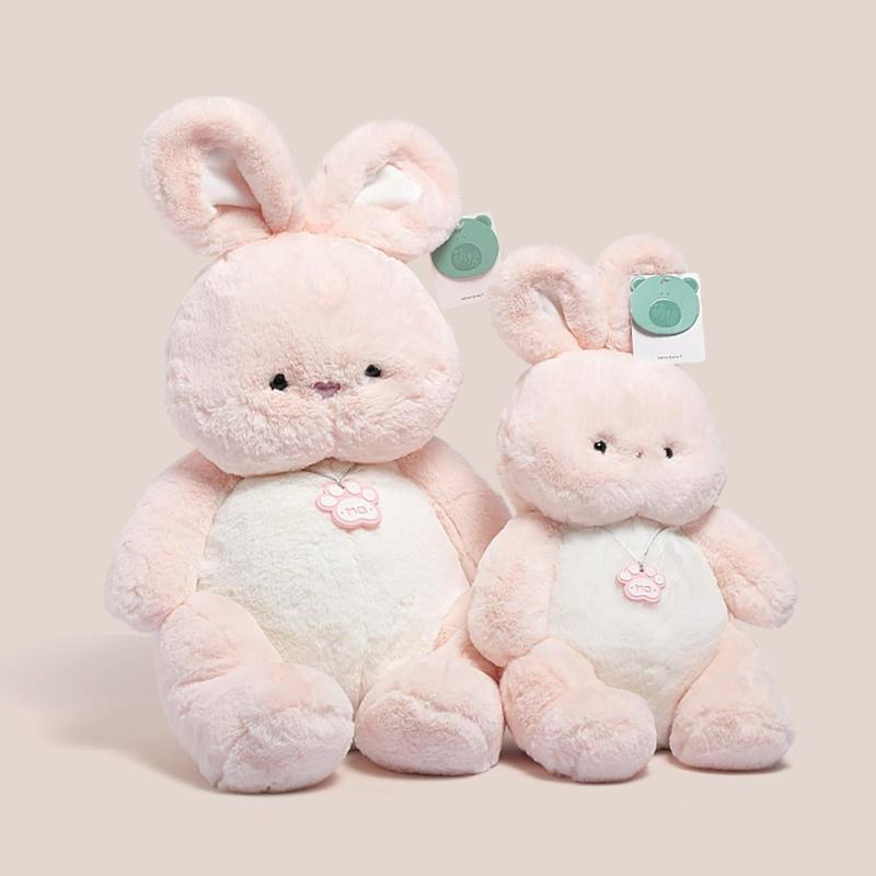 ピンクうさぎ ぬいぐるみ 縫い包み 40cm 55cm 太い兎 ウサギ もこもこ