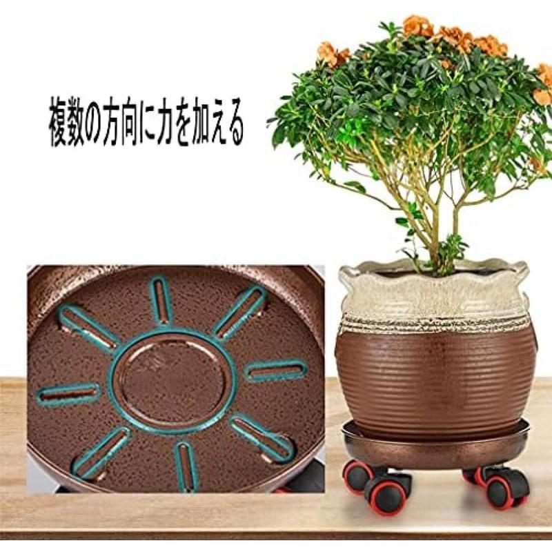 植木鉢台 鉢置台 鉢受プレート 花台 360°ロック可能なキャスター 移動 掃除楽に 鉢植えのラック 花ポットホルダ バルコニーラック_6