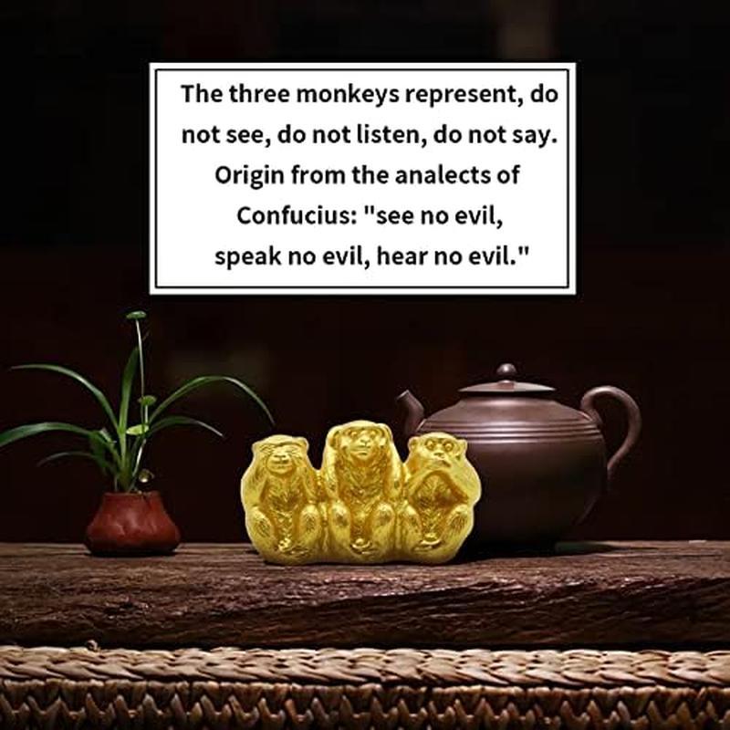 招福三猿★章玉★見ざる★言わざる★聞かざる★置物 置物 ミニサイズ 猿 見ざる 聞かざる 言わざる 三猿 卓上 3体セット