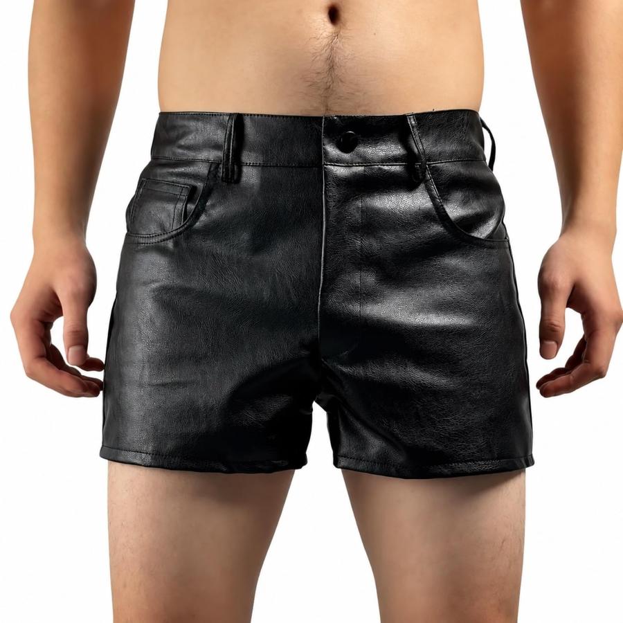 レザー ショートパンツ メンズ ホットパンツ フェイクレザー 短パン