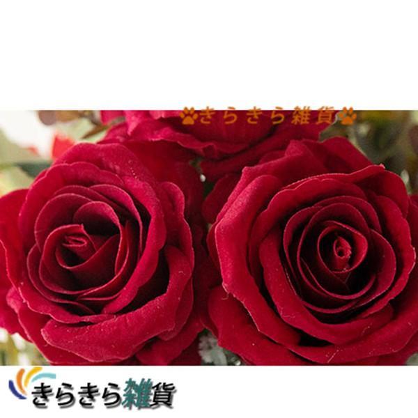 造花 赤いバラ フェイクフラワー 花束 ブーケ シルク 生花みたい 薔薇
