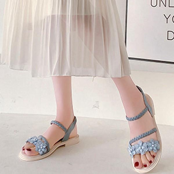 大きいサイズ ビーサンサンダル かわいい フラット 花飾り レディース スリッポン オープントゥ 夏 ケーブル編み オシャレ 海 お出かけ |  | 08