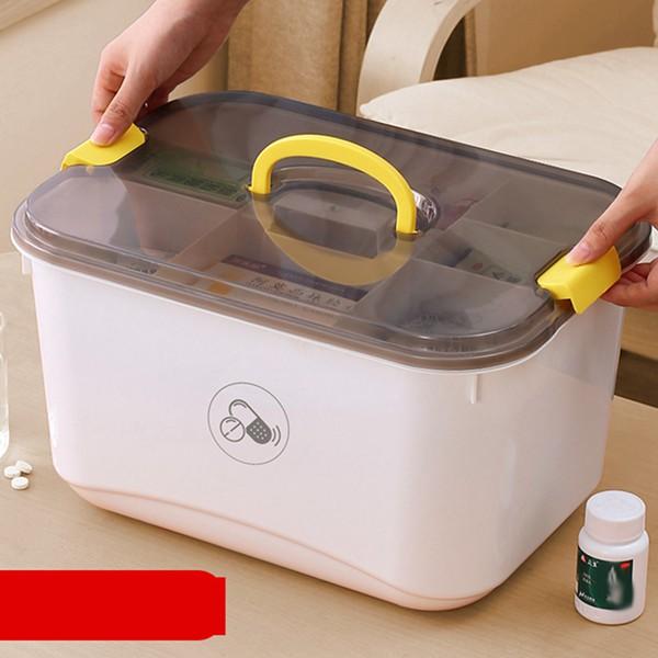 薬箱 薬ボックス 引き出し 取り外しトレイ 取っ手付き 2層 救急箱 ピルケース 携帯用ボックス 薬ケース くすりいれ 習慣薬箱 多機能 |  | 08