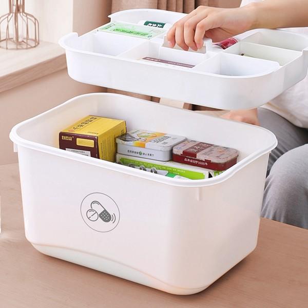 薬箱 薬ボックス 引き出し 取り外しトレイ 取っ手付き 2層 救急箱 ピルケース 携帯用ボックス 薬ケース くすりいれ 習慣薬箱 多機能 |  | 10