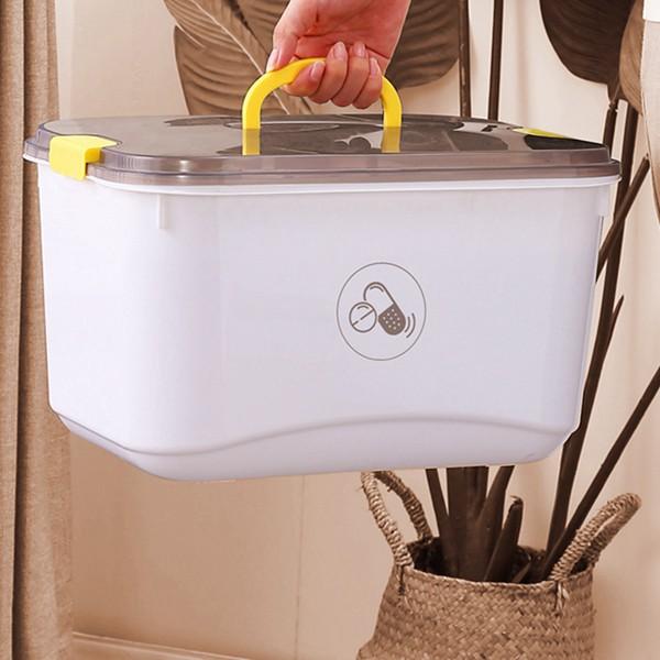 薬箱 薬ボックス 引き出し 取り外しトレイ 取っ手付き 2層 救急箱 ピルケース 携帯用ボックス 薬ケース くすりいれ 習慣薬箱 多機能 |  | 12