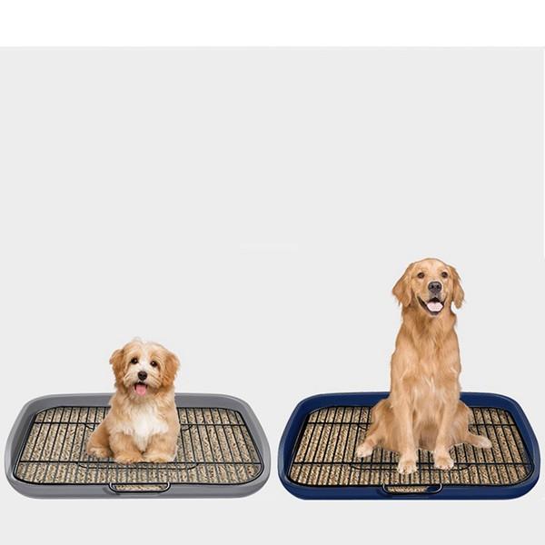 犬トイレトレー 2層デザイン ステンレスメッシュカバー付き 足を乾燥