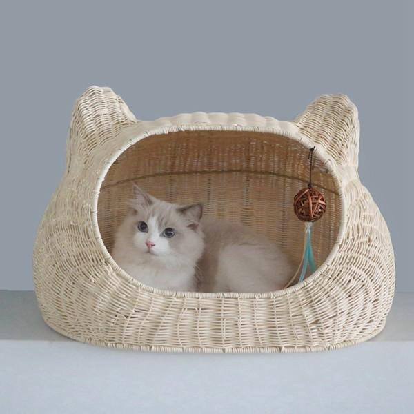 ペットハウス ドーム型 洗える 猫の外観 クッション ペットベッド 滑りにくい裏生地 室内 お手入れ簡単 耐え噛み 通年 保温防寒 子型犬_7