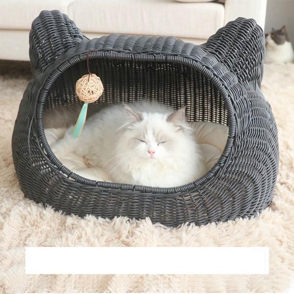 ペットハウス ドーム型 洗える 猫の外観 クッション ペットベッド 滑りにくい裏生地 室内 お手入れ簡単 耐え噛み 通年 保温防寒 子型犬_9