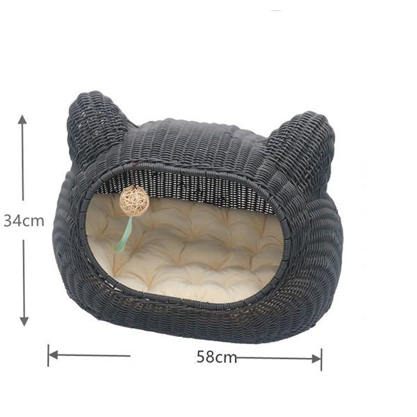 ペットハウス ドーム型 洗える 猫の外観 クッション ペットベッド 滑りにくい裏生地 室内 お手入れ簡単 耐え噛み 通年 保温防寒 子型犬_11
