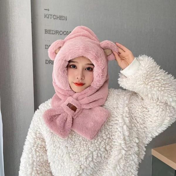 3in1マフラー ぬいぐるみ帽子 くま耳 フード付き 手袋 3in1マフラー ぬいぐるみ帽子 くま耳 フード付き 手袋