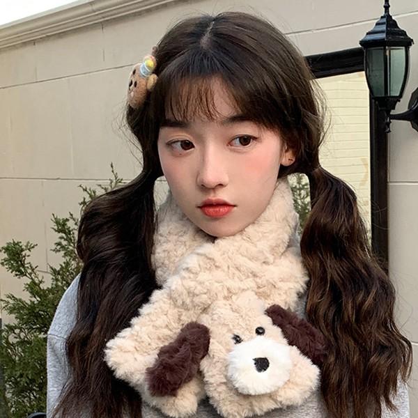 ティペット フェイクファースヌード 犬柄 女の子 レディース マフラー 差し込み 冬 あったかい 厚い 首巻き ネックウォーマー モフモフ |  | 05