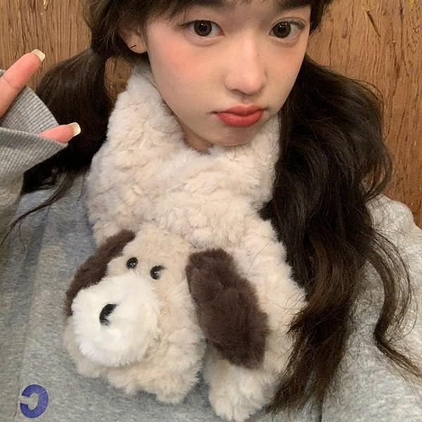 ティペット フェイクファースヌード 犬柄 女の子 レディース マフラー 差し込み 冬 あったかい 厚い 首巻き ネックウォーマー モフモフ |  | 06