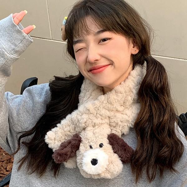 ティペット フェイクファースヌード 犬柄 女の子 レディース マフラー 差し込み 冬 あったかい 厚い 首巻き ネックウォーマー モフモフ |  | 07