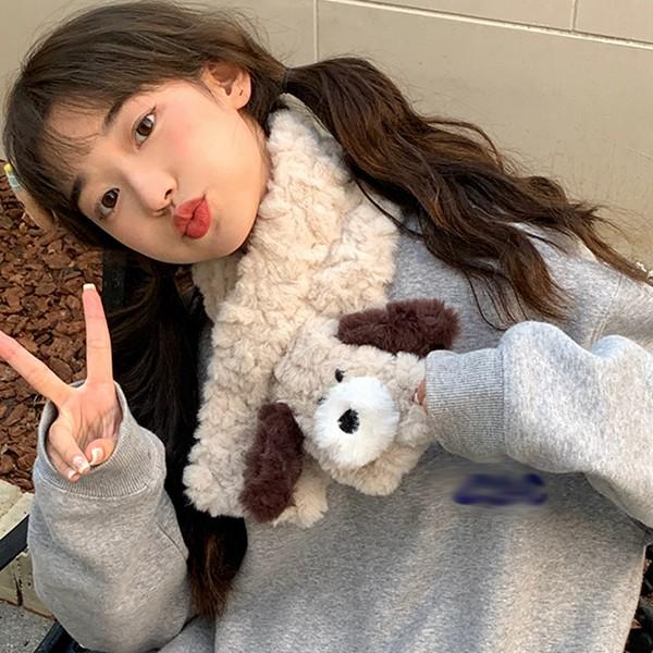 ティペット フェイクファースヌード 犬柄 女の子 レディース マフラー 差し込み 冬 あったかい 厚い 首巻き ネックウォーマー モフモフ |  | 08