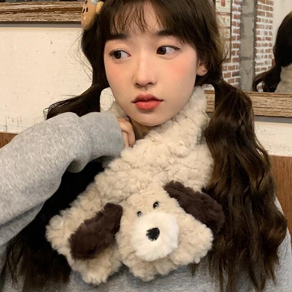 ティペット フェイクファースヌード 犬柄 女の子 レディース マフラー 差し込み 冬 あったかい 厚い 首巻き ネックウォーマー モフモフ |  | 09