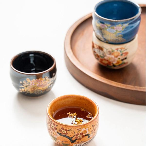 酒器セット陶器 猪口 ぐい呑 5個セット 花柄 絵柄 5種類 手描き 盃 