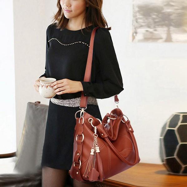 トートバッグ 大容量 レディース ショルダーバッグ 2way タッセル付き 手提げ a4サイズ tote bag 背面ポケット カバン |  | 10