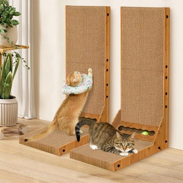 猫 爪とぎ 大型猫爪とぎ 爪研ぎ 猫ベット L字型壁立て 簡単組み立て 1