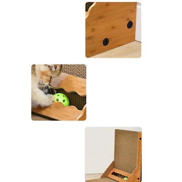爪研ぎ 猫 猫おもちゃ  爪とぎ つめとぎ 猫の爪研ぎ 大きいボール付き 猫 爪とぎ 大型猫爪とぎ 爪研ぎ 猫ベット L字型壁立て 簡単組み立て 1