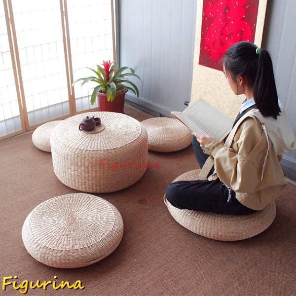 はなとき　ガマクッション　民芸手づくり　天然素材　34cm丸10枚 はなとき ガマクッション 民芸手づくり 天然素材 34cm丸10枚