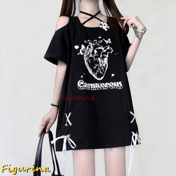 Tシャツ レディース 地雷系 服 肩出し セクシー 韓国系 ファッション