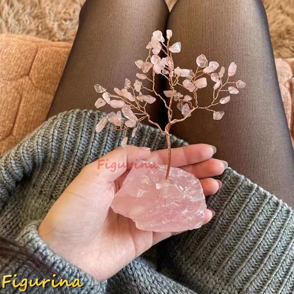 水晶樹 招財樹 天然石 クリスタル 天然水晶 置物 ピンク水晶 紫水晶 黄