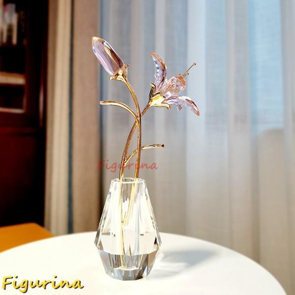 クリスタル花瓶 マイセンクリスタル ミスティックフラワー 色被せ花瓶 F504/28B