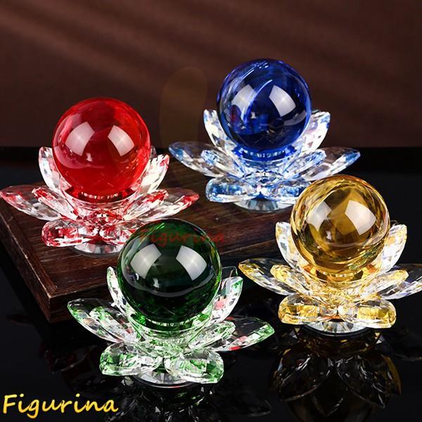 水晶玉 水晶球 80mm 蓮の花 蓮花台座付き 回転可能 k9クリスタル 水晶玉 水晶球 80mm 蓮の花 蓮花台座付き 回転可能 k9クリスタル