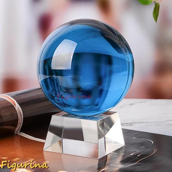 水晶玉 水晶球 40mm-200mm クリスタルボール ブルー 青 クリア