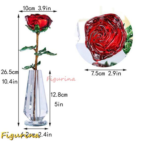 薔薇 クリスタルガラス 造花 インテリア 花瓶付き 赤いバラ 結婚 薔薇 クリスタルガラス 造花 インテリア 花瓶付き 赤いバラ 結婚