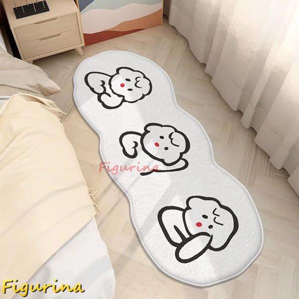 新品　厚手　ラグマット 絨毯 猫柄　カーペット　猫グッズ 230×160 カーペット 白猫柄 ラグマット 不規則 ベッド横マット 面白い 可愛い