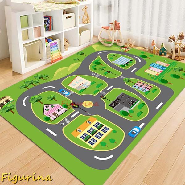 キッズマット ラグ 子供 カーペット プレイマット 道路 数字 英 キッズマット ラグ 子供 カーペット プレイマット 道路 数字 英