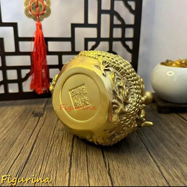 風水 龍 ナチュラル 瓢箪 ゴールド ひょうたん 銅製 本物のひょうたん