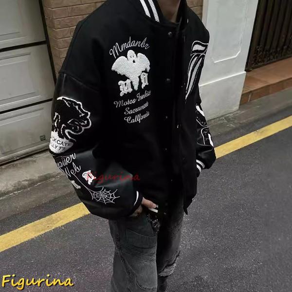 スタジャン メンズ べスボールジャケット ジャンパー 刺繍飾り PU