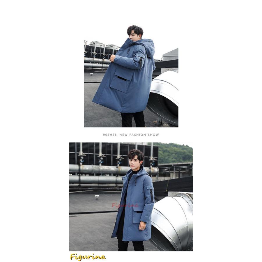 ダウンジャケット メンズ ロングダウンコート 無地 保温性 冬服 カジュアル 保温 ステンカラー ダウンアウター 厚め 着膨れせず 防寒服_9