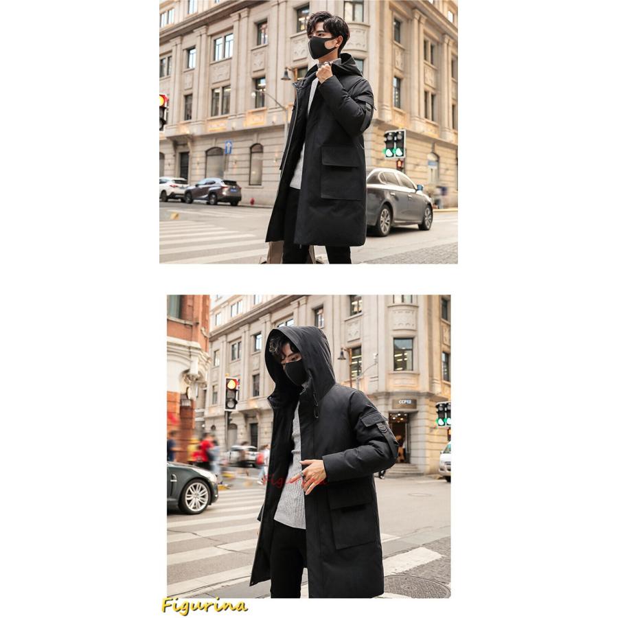 ダウンジャケット メンズ ロングダウンコート 無地 保温性 冬服 カジュアル 保温 ステンカラー ダウンアウター 厚め 着膨れせず 防寒服_11