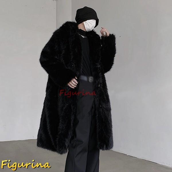 ロングコート メンズ ファーコート 秋服 冬服 フェイクファーコート フード付き 長袖 前開き ボアジャケット ファーブルゾン アウター