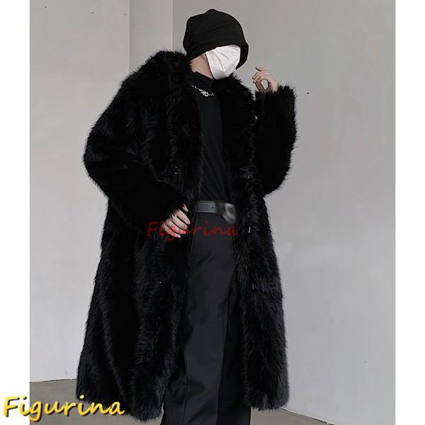 ロングコート メンズ ファーコート 秋服 冬服 フェイクファーコート フード付き 長袖 前開き ボアジャケット ファーブルゾン アウター
