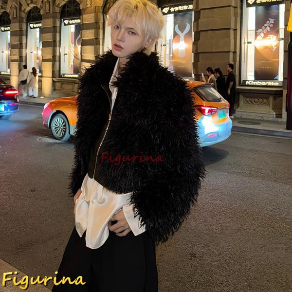 冬服 ファージャケット メンズ ジッパー ファーコート カッコイイ 秋冬着 フェイクファーコート ボアコート アウター 長袖コート コート