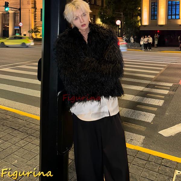 冬服 ファージャケット メンズ ジッパー ファーコート カッコイイ 秋冬着 フェイクファーコート ボアコート アウター 長袖コート コート