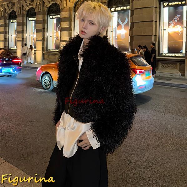 冬服 ファージャケット メンズ ジッパー ファーコート カッコイイ 秋冬着 フェイクファーコート ボアコート アウター 長袖コート コート