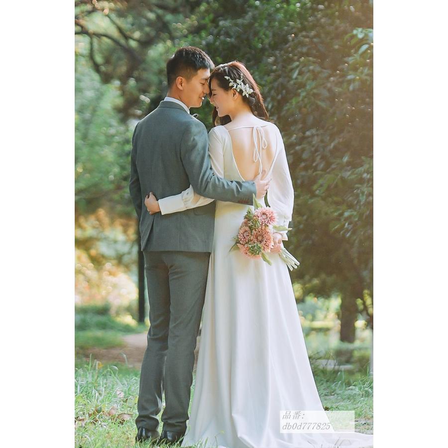 値引 ウエディングドレス ロングドレス リゾートウェディング 前撮り 長袖 エンパイア 二次会 発表会 トレーン ブライダル 成人禮 成人式 ワンピース 花嫁 お呼ばれ ブランドショッパー付き Toscelikspecialsteel Com