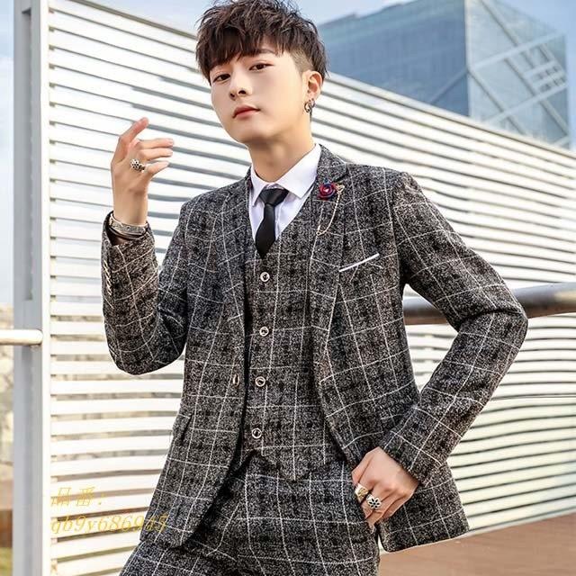 在庫一掃 チェック柄 春秋 3点セットメンズ スーツ メンズファッション ビジネス スーツ ビジネススーツ フォーマル ベスト パンツ ジャケット 代30代40代 宴会 結婚式 Qb9y Captivation Shop 通販 Yahoo ショッピング 限定価格セール