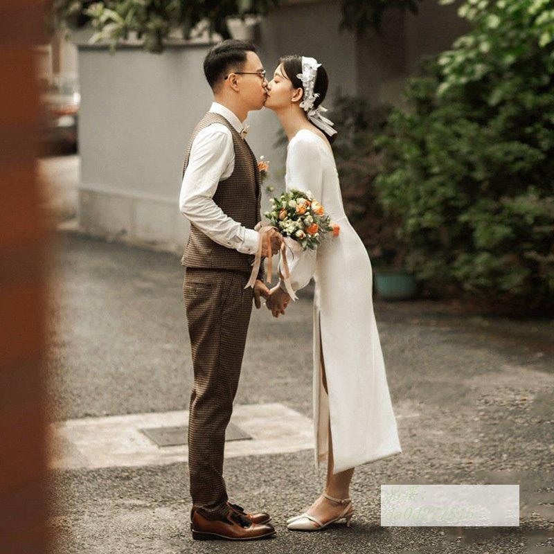 お気にいる ウエディングドレス 花嫁 長袖 スレンダードレス ブライダル 二次会 披露宴 リゾートウェディング ウエディングドレス 白 スリット ロングドレスお呼ばれ エッセンシャルズ Toscelikspecialsteel Com