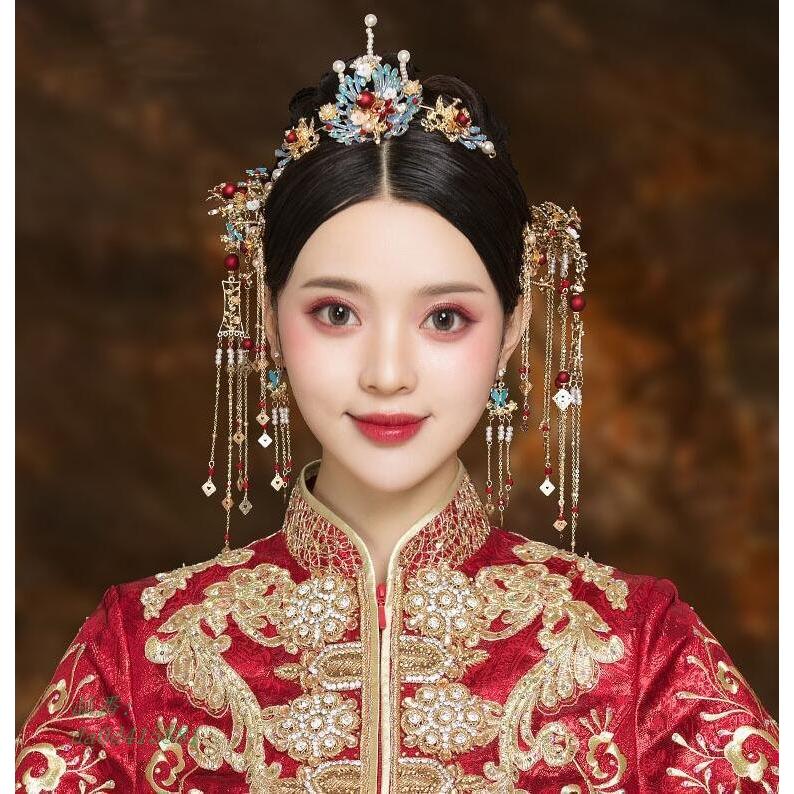 髪飾り7点セット中国古代宮廷風ヘアアクセサフリンジかんざし カチューシャ イヤリング豪華中華コスプレ道具 二点 Da0d4151 フィホーネ 通販 Yahoo ショッピング