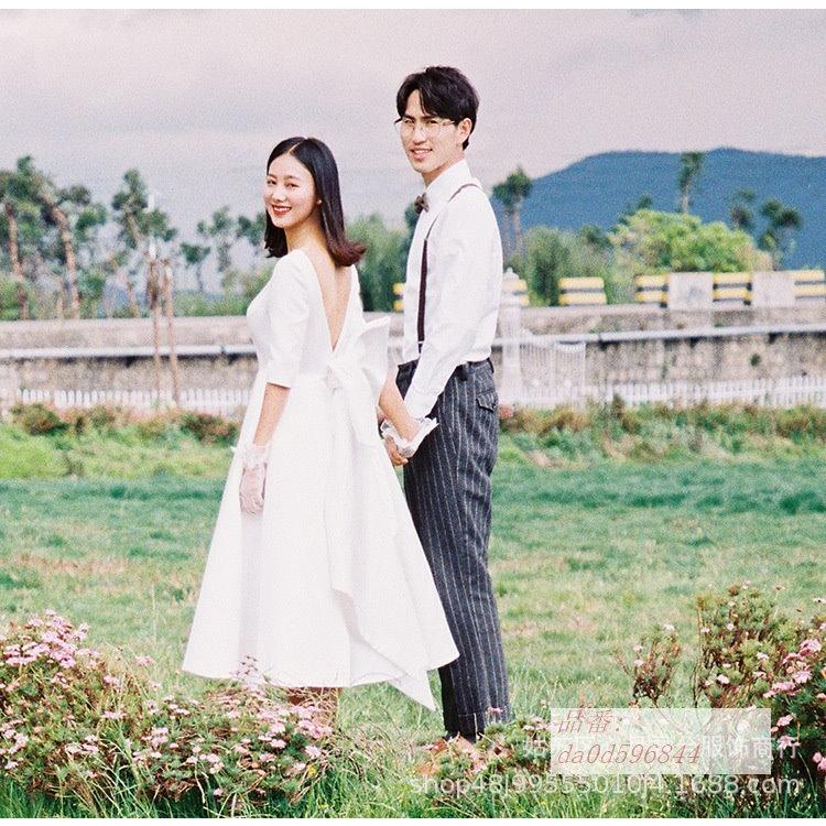 新しい到着 ウエディングドレス 長袖 白 発表会 ワンピース 結婚式 二次会 ドレス 安い 花嫁 ミモレ丈 小さいサイズ ウェディグドレス パーティドレス 大きいサイズ 50 Off Skylanceronline Com